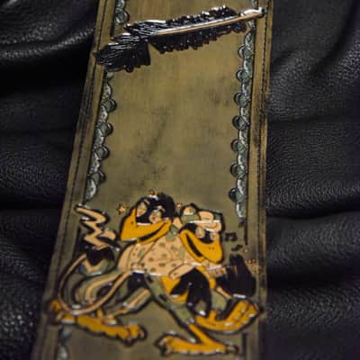 Guitar Leather strap 3.5" Black Crowes this is custom but will show anything can go on a strap image 24