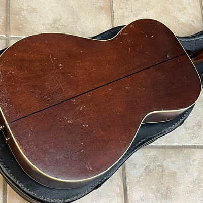 Vintage 1930s Kay May Bell College Pal Tenor Guitar with case image 6