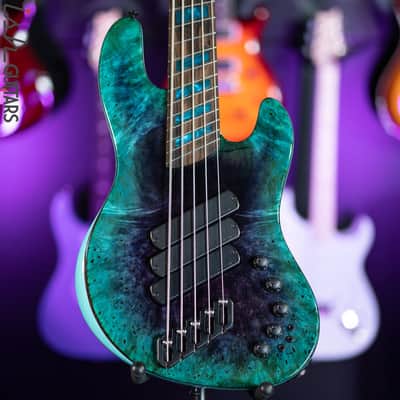 Dingwall Super J 5-String Buckeye Burl Purple to Turquoise Reverseburst image 1