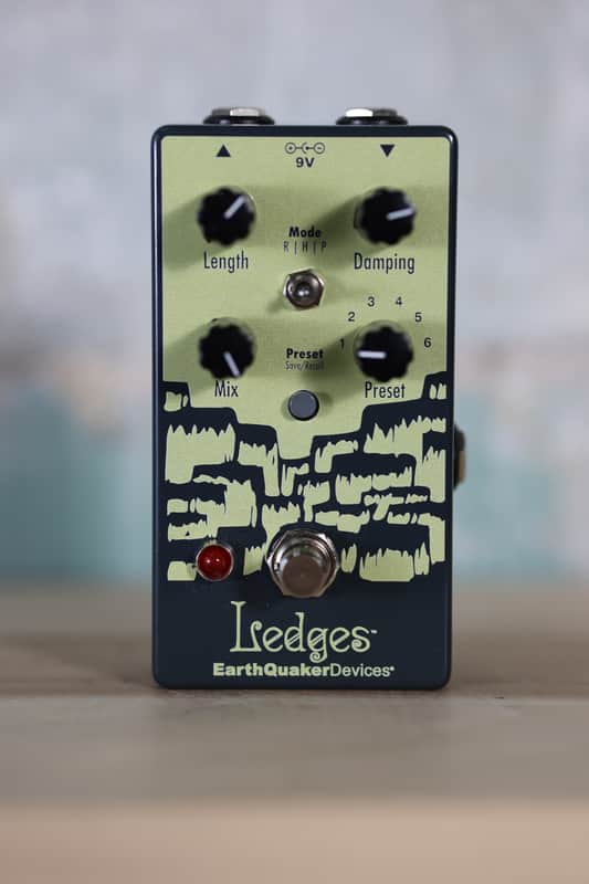 EarthQuaker Devices Ledges Tri-Dimensional Reverberation Machine 2023 - Present - Dark Green / Lime Green image 1