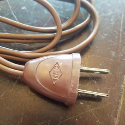 NEC one (1) 117V Power Cord Electric Cable cut Japan Vintage non-polarized brown 1940s-1960s image 1