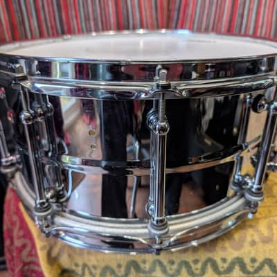 Pearl IP1465 Ian Paice Signature 14x6.5" Stainless Steel Snare Drum 2010s - Chrome Over Steel image 5