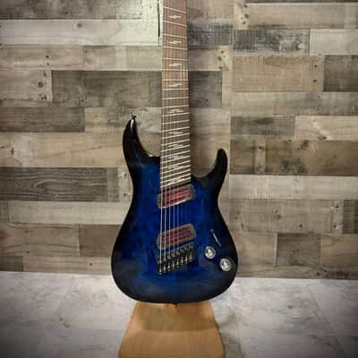 Schecter Omen Elite-8 MS 8-String - See-Thru Blue Burst B-Stock (2467) image 2