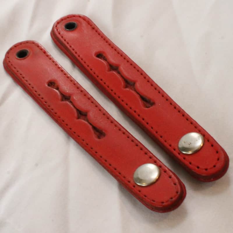 New Red Decorative Fuselli Leather Accordion Bellows Clasps (4.25" - 5.50") image 1