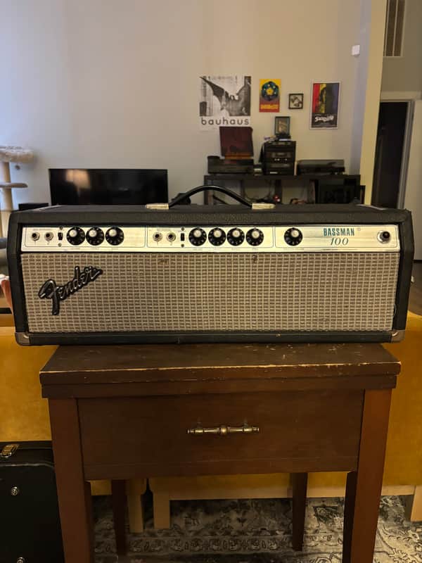 Fender Bassman 100 2-Channel 100-Watt Guitar Amp Head 1972 - 1976 Silverface image 1