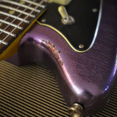 American Fender Jazzmaster Limited Edition Custom Heavy Relic Nitro Purple Sparkle image 15