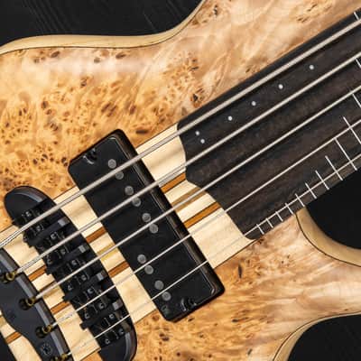 Mayones Cali 5 Fretless Mini Bass Eye Poplar - Trans Natural Matt image 11