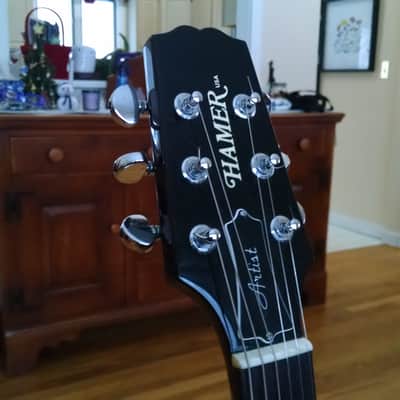 Hamer Artist Korina P90 Semi-Hollow Electric Guitar JazzBurst image 11