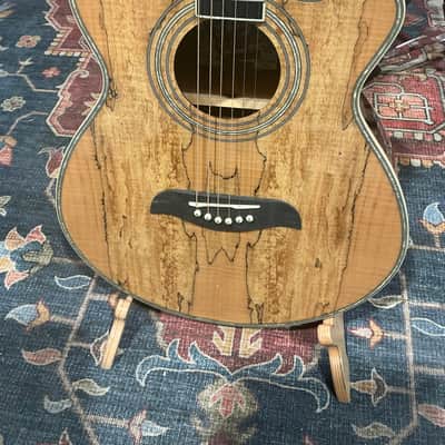 Oscar Schmidt 6 String Acoustic-Electric Guitar Right, Spalted Maple (OG10CESM) image 3