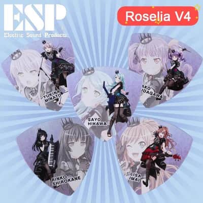 ESP x BanG Dream! Roselia Ver.4 Character Guitar/Bass Pick Set (5 Picks) image 1
