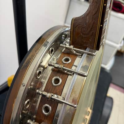 Vintage Gretsch Broadkaster Neck with Orchestrella Body 4-String Tenor Banjo with Resonator and Case image 11