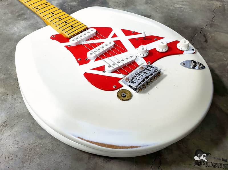 Jack's Guitarcheology "Bed Pan Halen's Frankensh*t" Toilet Seat Electric Guitar (2021 White Relic) image 1