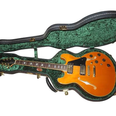 Vintage 1998 Aria Pro II Titan Artist TA-62 Hollowbody Electric Guitar - Amber image 4