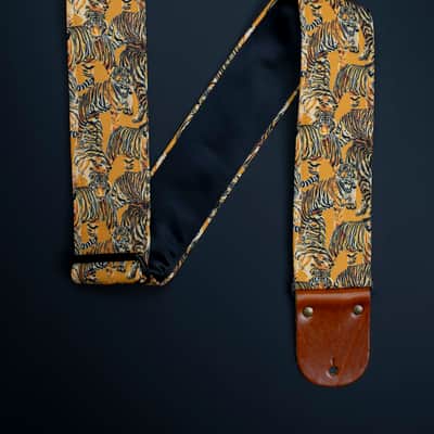 Mr.Strapsky Eye Of The Tiger Wide Guitar Strap with Italian Satin image 2