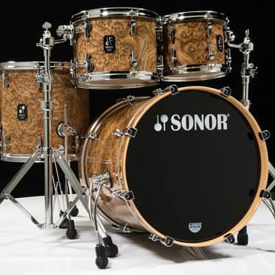 Sonor Prolite 4pc Studio Shell Pack 10/12/14/20 Chocolate Burl image 1