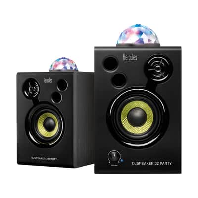 Hercules DJ Monitor 32 Party Pack active studio lighted speakers, pair image 3