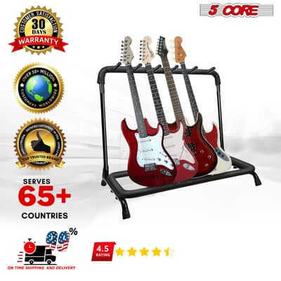5 Core Multi Guitar Rack Stand Floor 5 Slot Adjustable Flying V Guitars Holder image 8