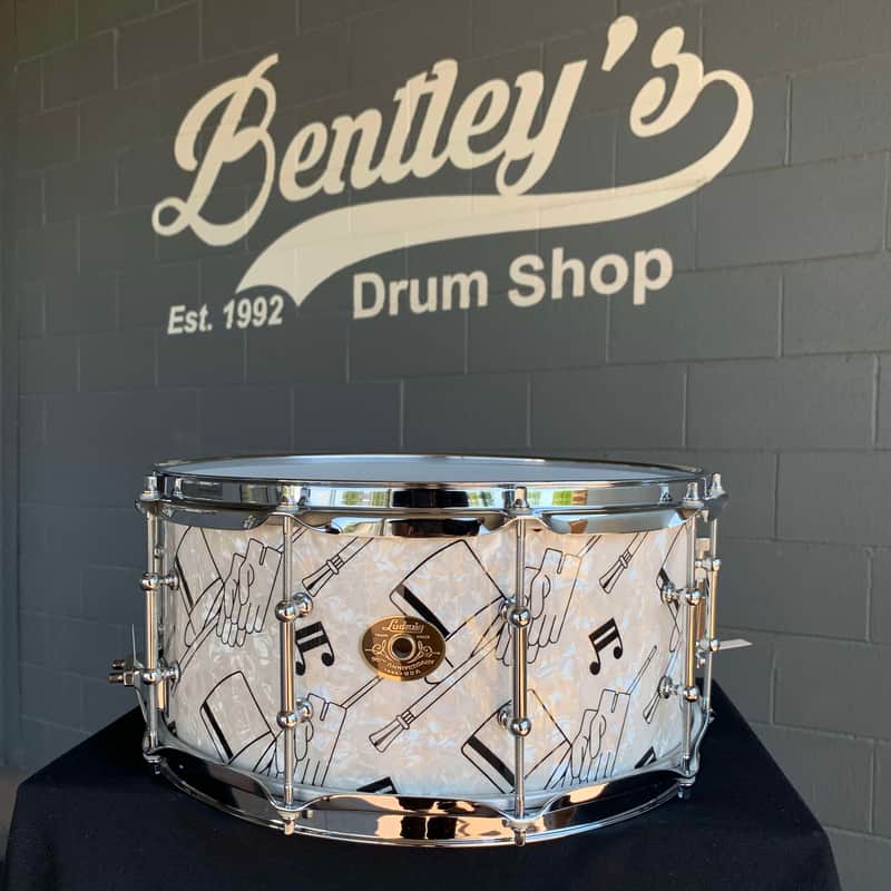 1999 Ludwig 90th Anniversary Classic Maple 6.5x14 Snare Drum in Top Hat & Cane w/ Case image 1