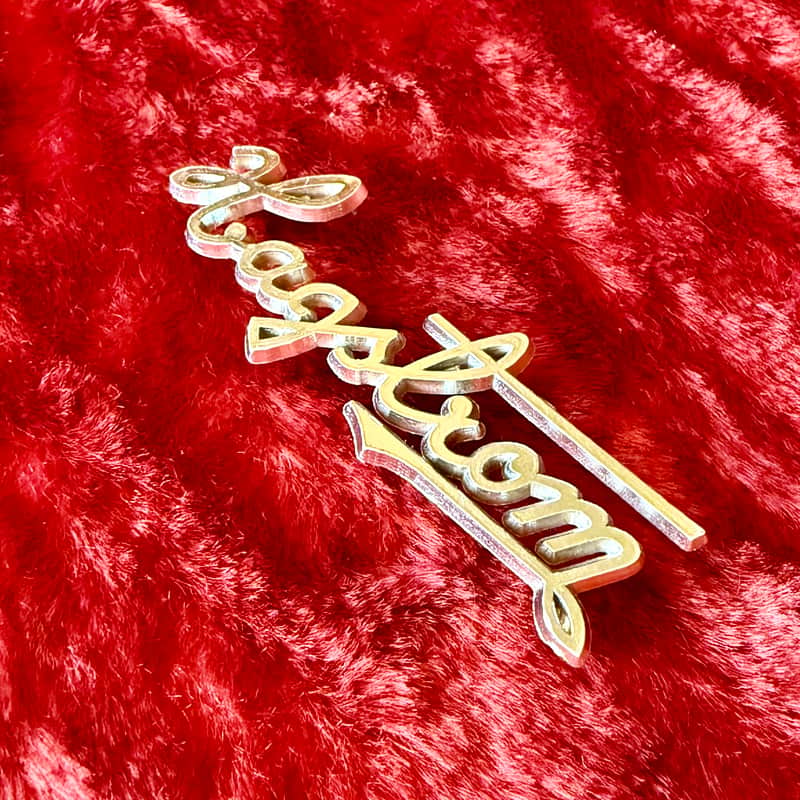 Hagstrom Headstock logo decal 1966 - Gold original vintage Sweden Viking deluxe image 1