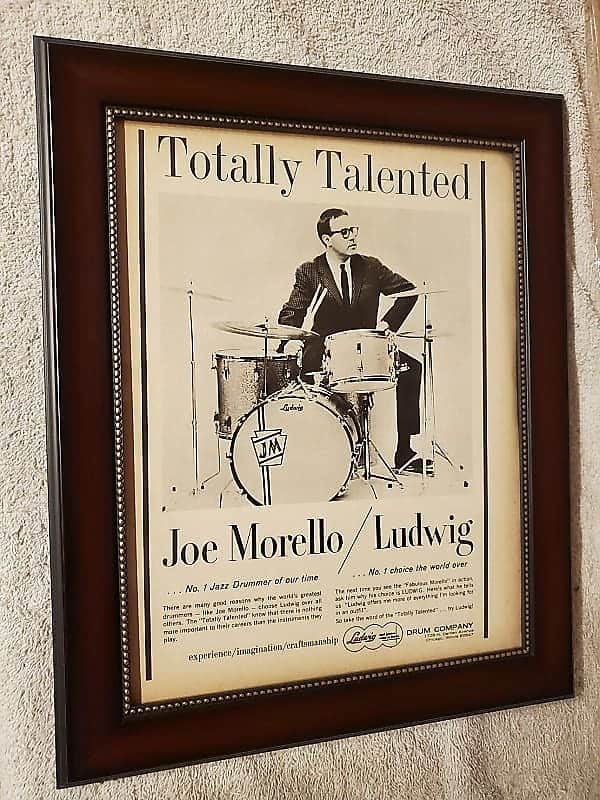 1965 Ludwig Drums Promotional Ad Framed Joe Morello Original image 1