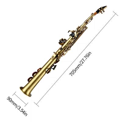 Professional Bb Straight Soprano Saxophone – Nickel-Plated Brass with Full Accessories Kit image 3