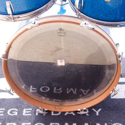 60's Ludwig Keystone Badge Blue Sparkle Kit - 20" 12,13,16" image 14