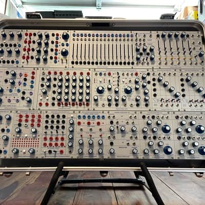 Buchla Tiptop 200t series with BPNYC ZERO Halliburton Eurorack Modular Travel Case NOS SILVER 122hp 9U image 7