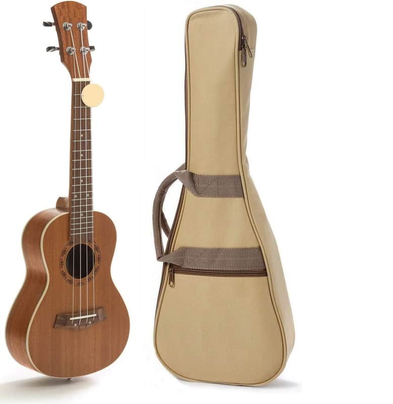Music , Bundle Includes: 24 Inch Mahogany Ukulele with Aquila Nylgut Strings Installed, Padded Gig Bag, Strap and Picks image 1