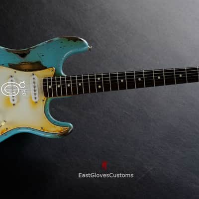 Fender Stratocaster 50th Anniversary Daphne Blue/Silver Aged Relic image 15