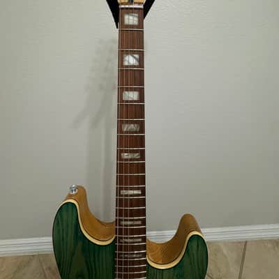 Partscaster Thinline S-Style - Turquoise Stain (Semi-Hollow Fender Strat) image 3