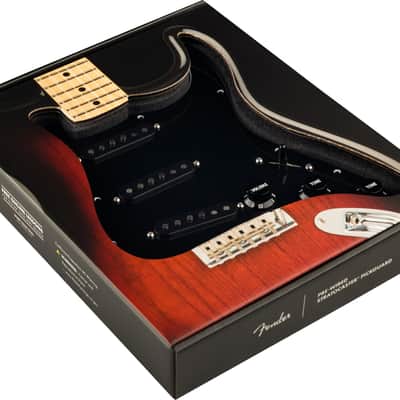 Mint Fender Pre-Wired Strat Pickguard, Pure Vintage '65 w/RWRP Middle, Black 11 Hole image 3