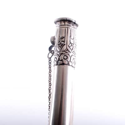 Antique Tibetan Ceremonial Hand Carved Silver Trumpet - Buddhist - Mus. Instrument - Monastery Religious Horn - Artifact - Bone Kangling - Shaman - Nepal image 19