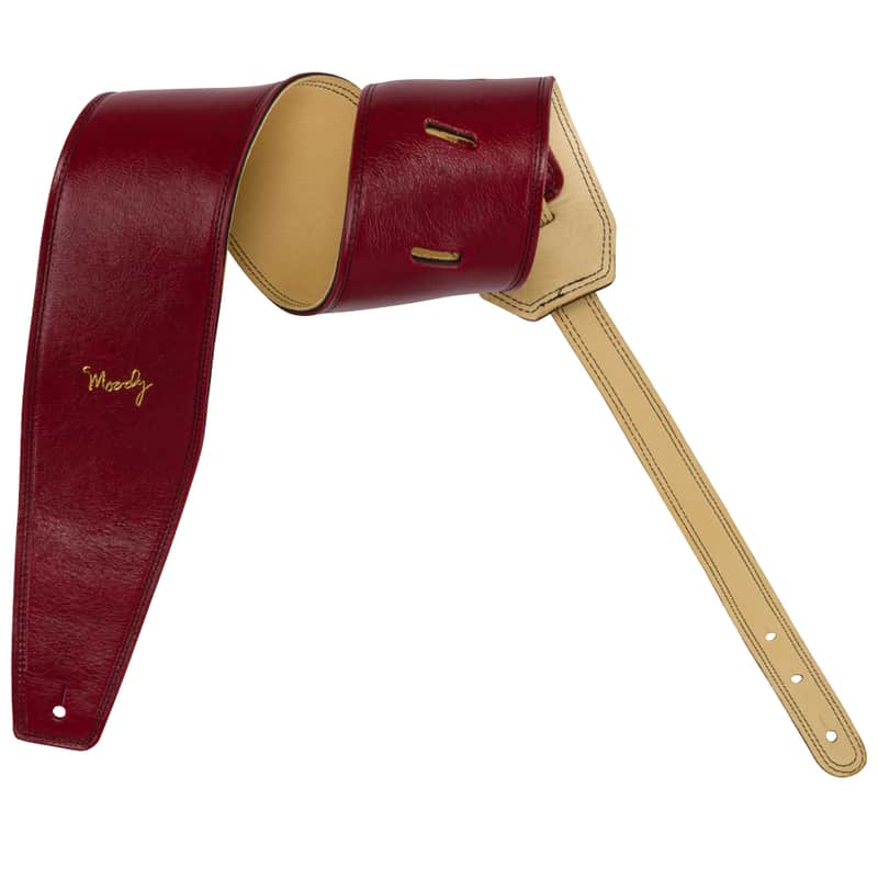 4" Distressed Leather Backed Strap - Red/Cream Standard (adjusts from 37" - 49") image 1