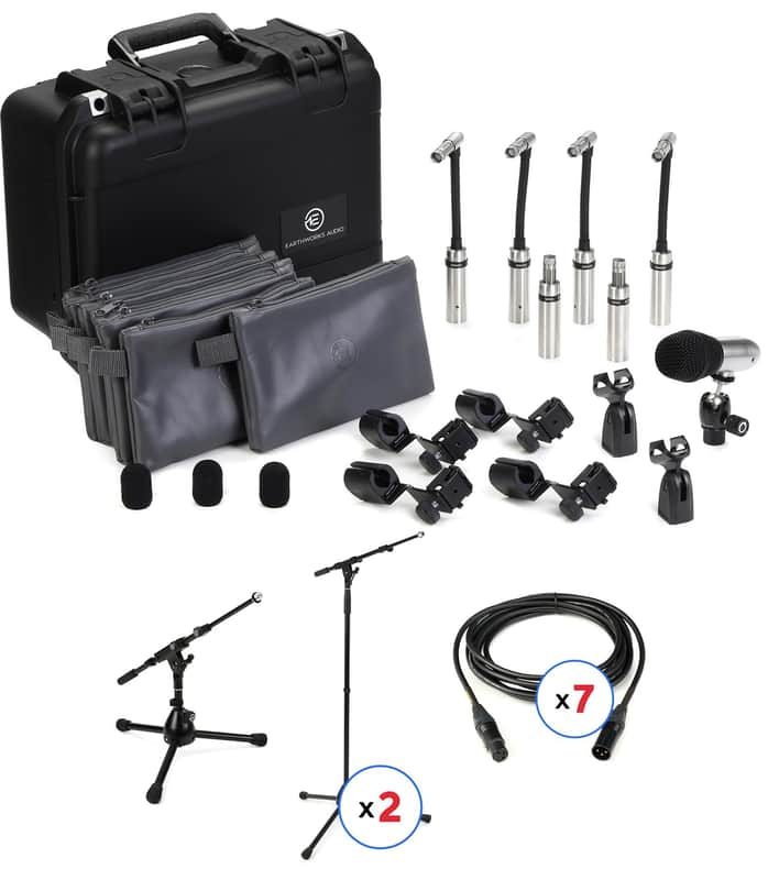 Earthworks DK7 Gen 2 Drum Kit Microphone System with Stands and Cables image 1