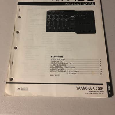 Yamaha MT100 Multitrack Cassette Recorder Service Manual 1988 image 1