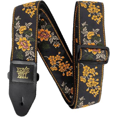 Ernie Ball Classic Jacquard Tangerine Blossom Floral Guitar Strap