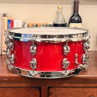 Ayotte Drumsmith 14x6 Maple Snare drum Red gloss image 5