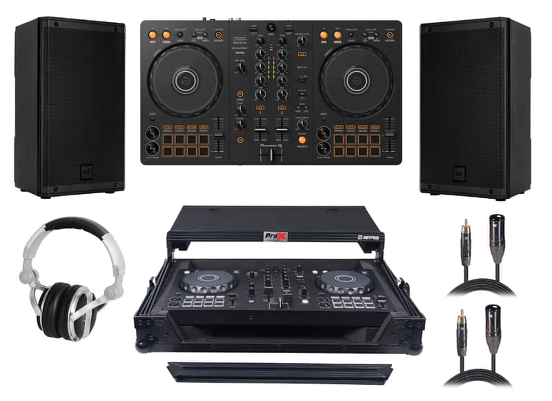 2x RCF ART 810-A DJ Bundle with DDJ-FLX4 Controller Headphone & Cables image 1