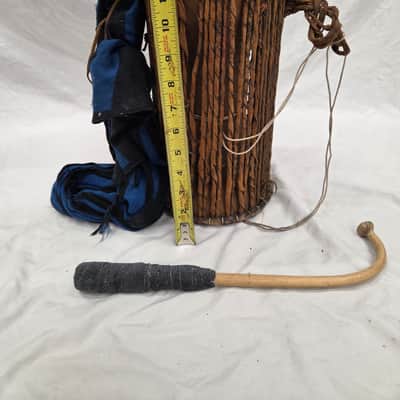 Small 12" Hand-Made Nigerian "Talking Drum" (C020-10) image 2