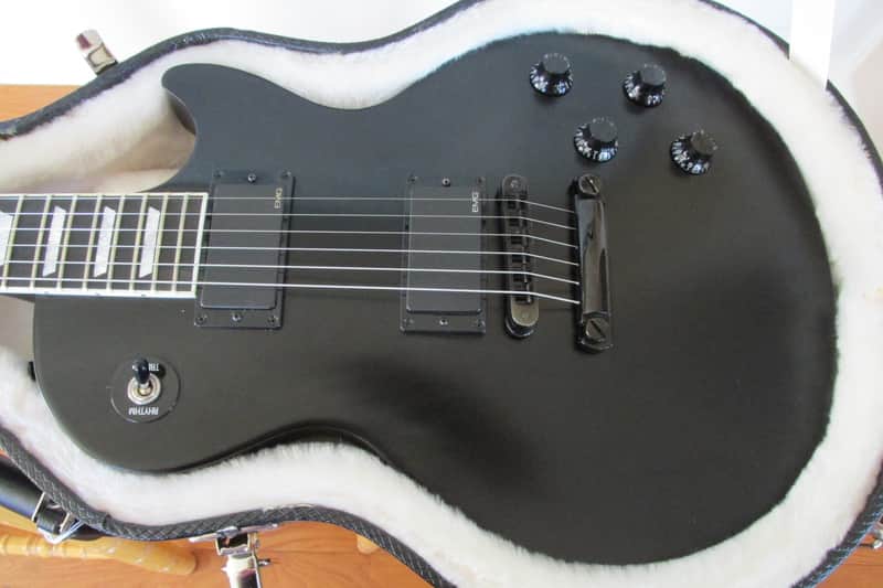 2007 Gibson Les Paul Studio Limited Run Guitar of the Week # 20 Satin Ebony Finish  EMG's  Ebony FB image 1