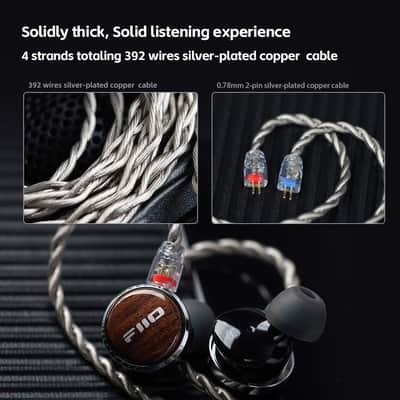FiiO FP3 HiFi 14.5mm Planar Diaphragm Driver in Ear Earphone IEMs, with Solid Wood faceplate, Detachable 0.78mm 2Pin IEM Cable for Musician Singer Audiophile (Black Walnut) image 8