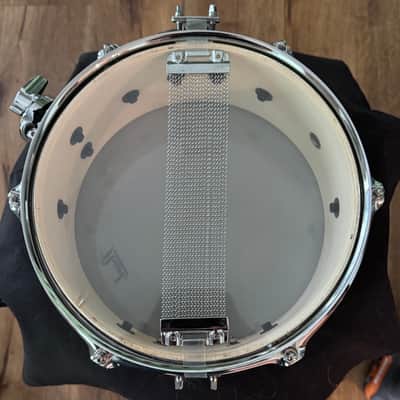 Pearl M-80 Brushed Pewter Auxiliary Effect Snare Drum 4 x 10" 6 Lugs image 7
