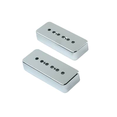 A Pair of P-90 p90 Soap-bar Pickup Replacement Covers Both 50mm, Plastic Chrome Plated