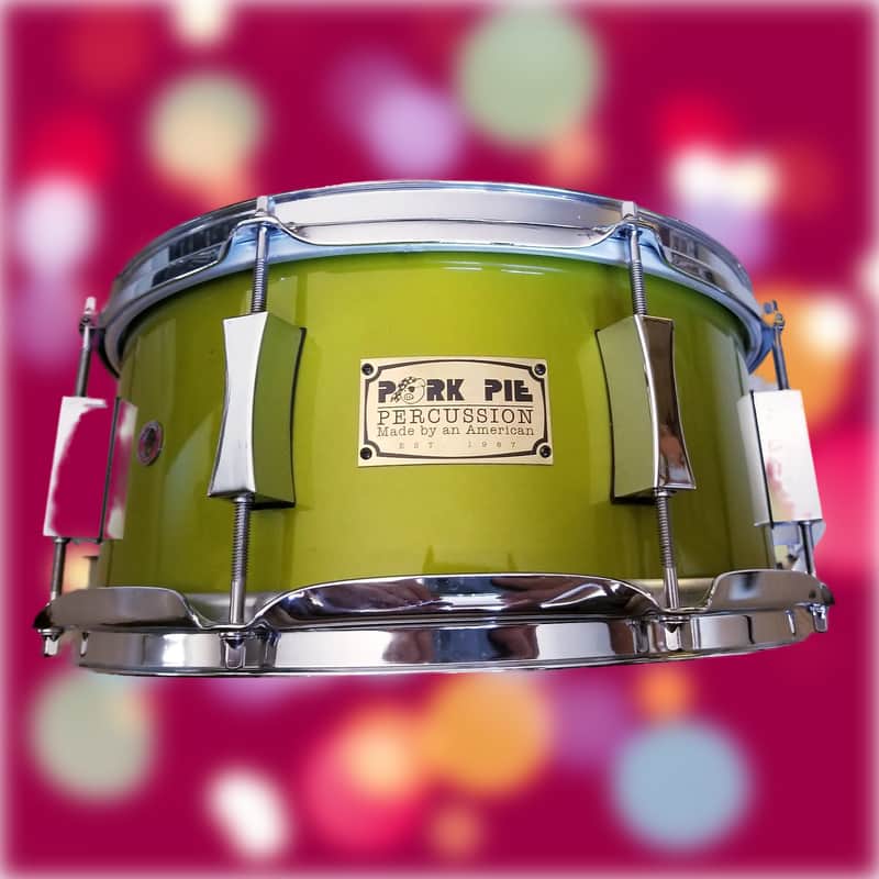 Pork Pie 6 x 13-Inch Maple Snare in Kermit The Frog Green Lacquer (2000) image 1