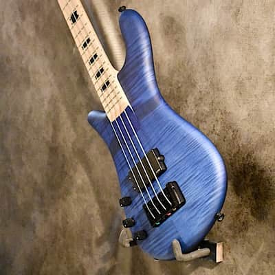Spector Left Handed Rebop 4 MM Trans Blue Flame Maple Top image 4