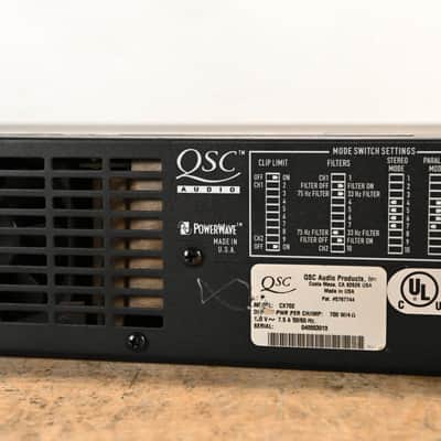 QSC CX702 2-Channel 700W Power Amplifier CG01V5Y image 6