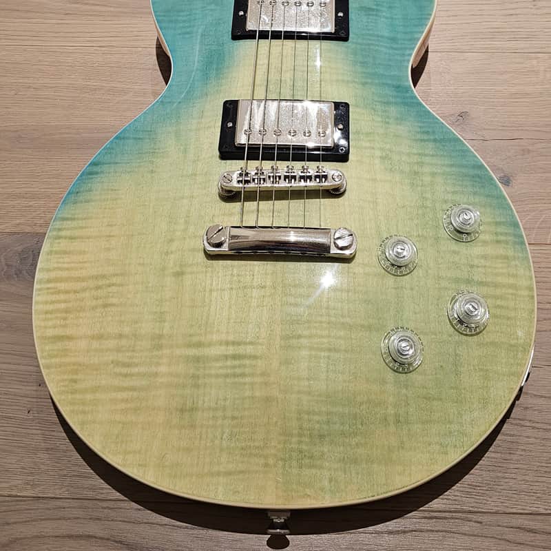 2022 Epiphone Les Paul Modern Figured Carribean Blue Fade