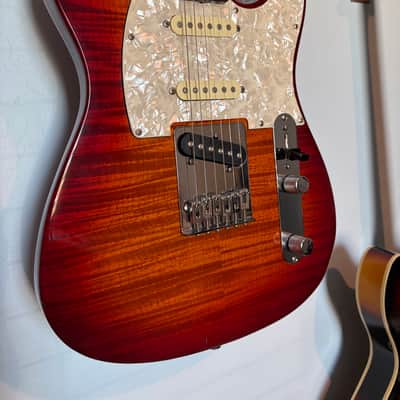 1995–96 Fender Japan TL-90D Foto Flame Deluxe Telecaster — Transparent Cherry — FujiGen MIJ image 3