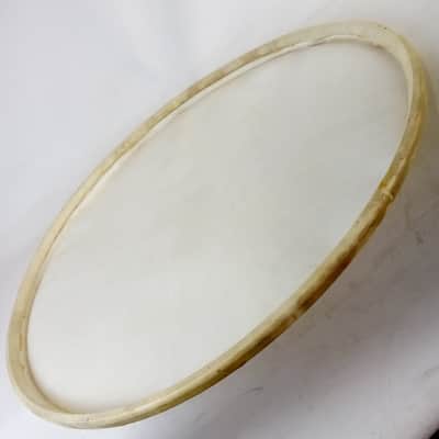 Unmarked 22" Bass Drum Calf Skin Head USA Batter/Resonant Vintage 50s Excellent image 3