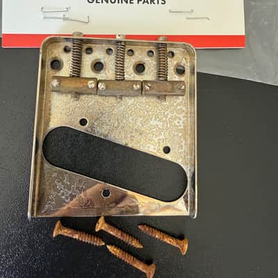 Fender Telecaster bridge - ‘52 relic’d - Silver and brass image 1